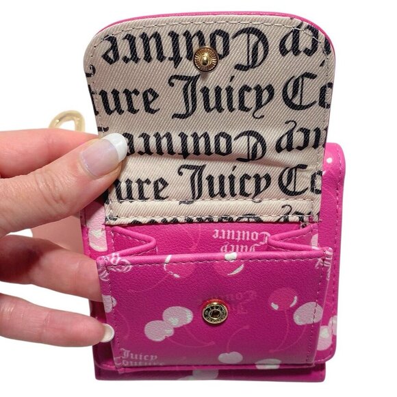 Juicy Couture Pink Cherry On Top Mini Envelope Bag or Backpack Charm Wallet NWT - Picture 5 of 7